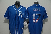 Kansas City Royals #17 Wade Davis Blue USA Flag Fashion Stitched MLB Jersey,baseball caps,new era cap wholesale,wholesale hats